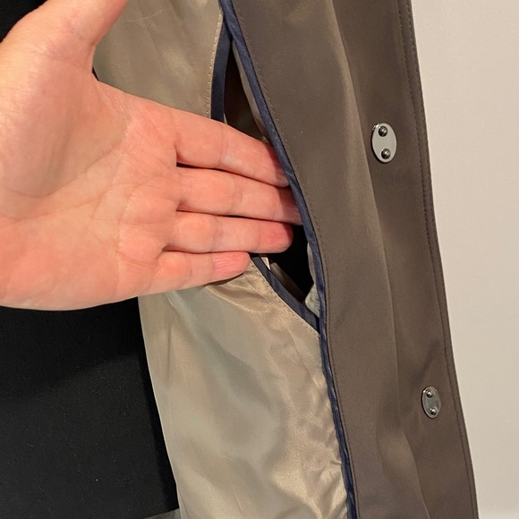 Anne Klein Trench Coat Trenchcoat Side Pockets Toggle Taupe Brown Size Small - Picture 9 of 14